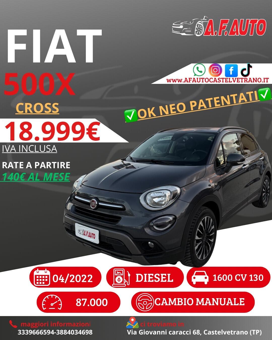 Fiat 500X 1.6 MultiJet 130 CV Cross