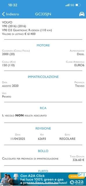 Volvo V90 D3 Geartronic R-design