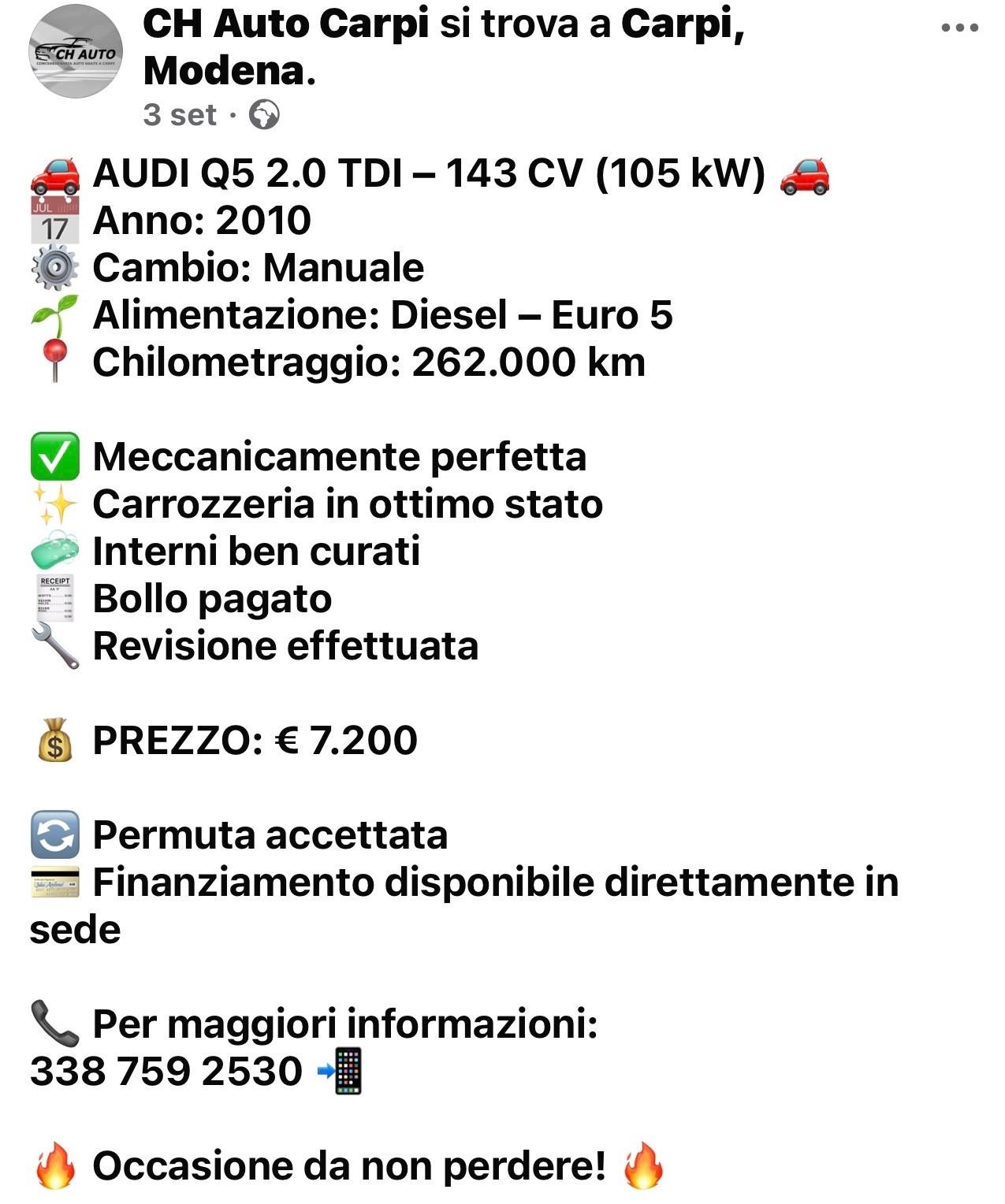 Audi Q5 2.0 TDI 143 CV quattro