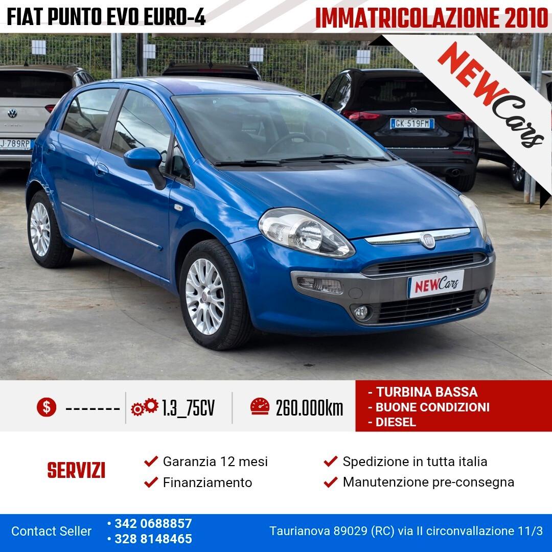 Fiat Punto Evo 1.3 Mjt 75 CV 5 EURO 4 TURBINA Bassa
