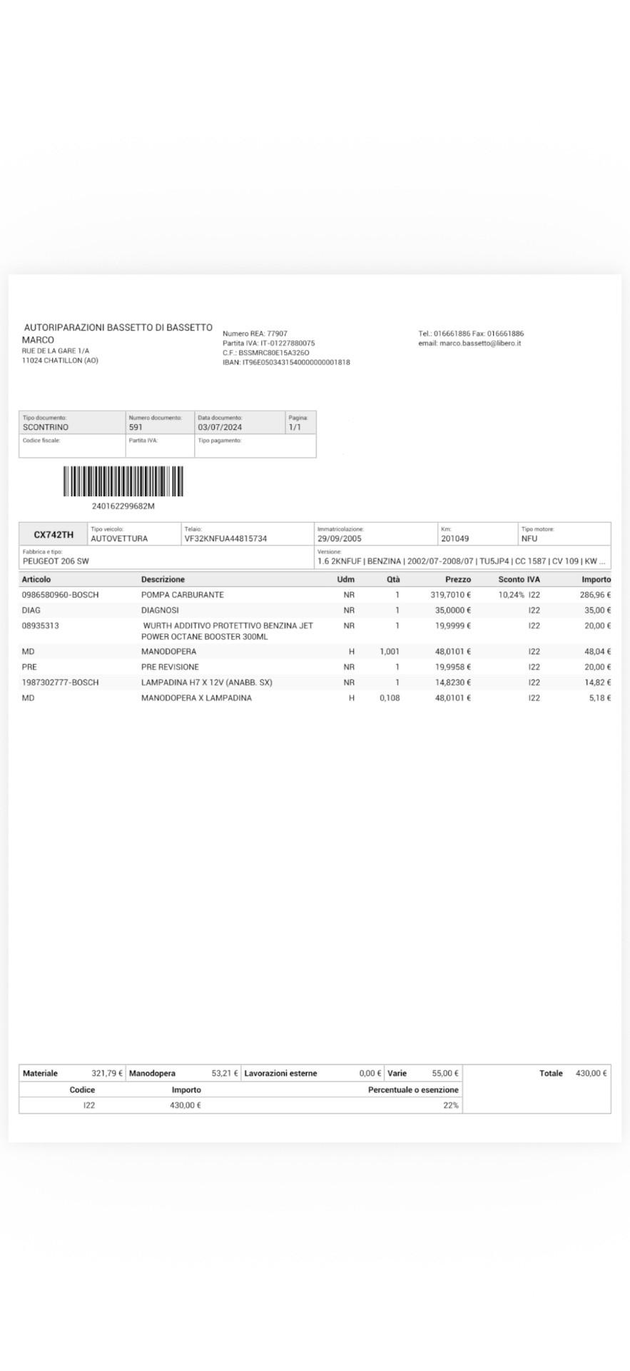 Peugeot 206 1.6 16V 5p. XS Line