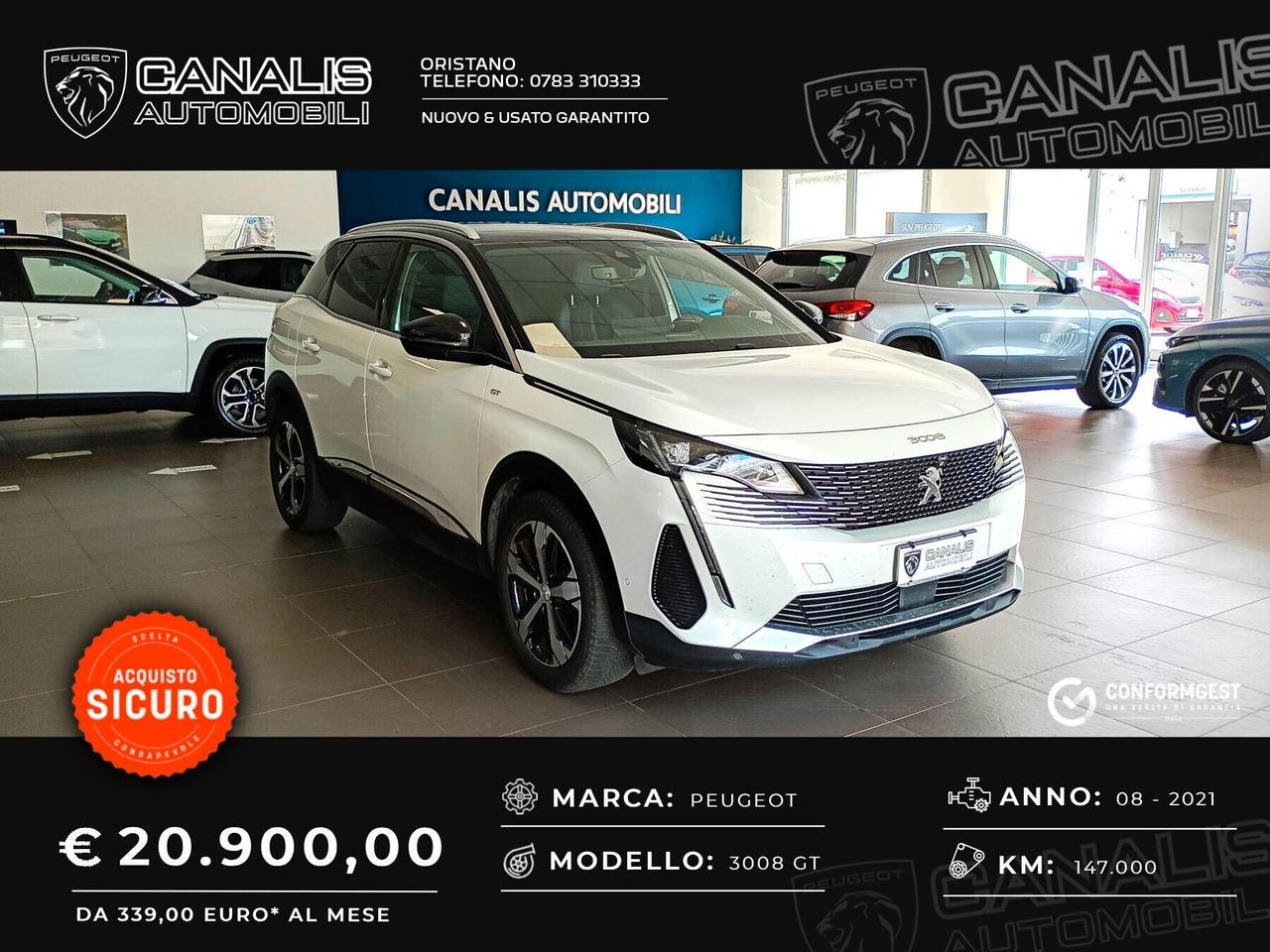 Peugeot 3008 BlueHDi 130 S&S EAT8 GT - 2021 - AZIENDALE