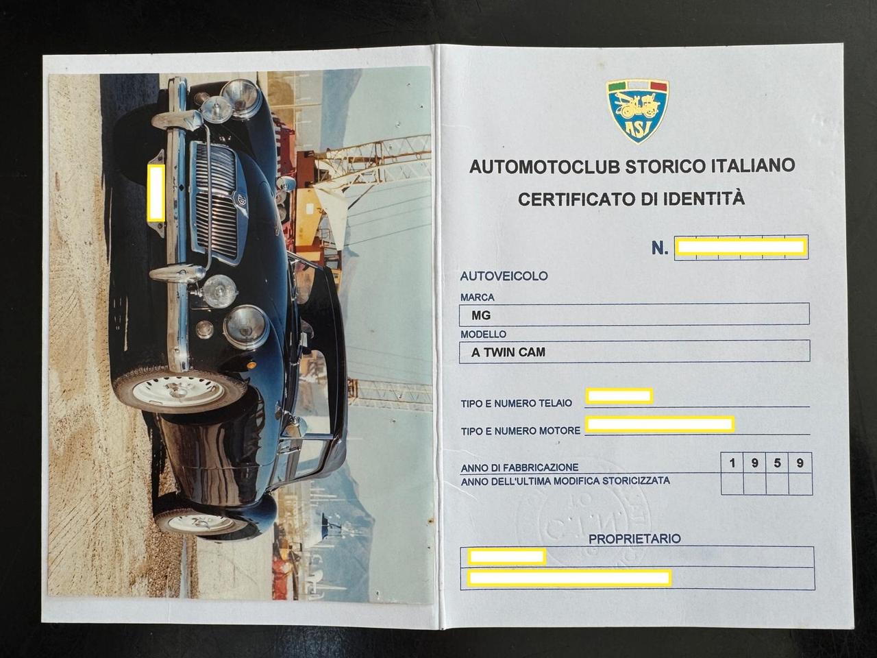 Mg A CABRIO TWIN CAM 107 HP ISCRITTA ASI SUBITO DISPONIBILE