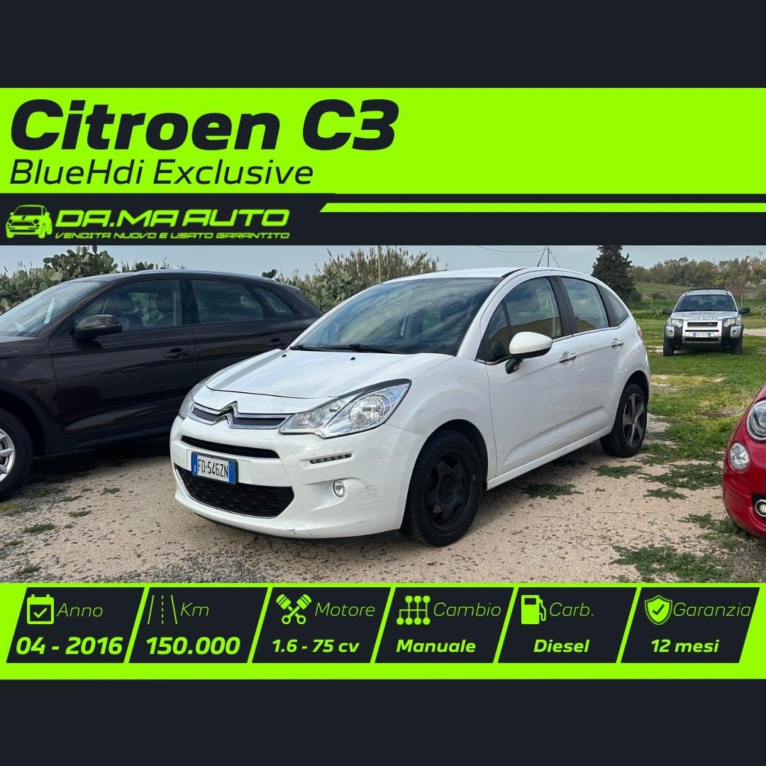 Citroen C3 BlueHDi 75 Exclusive Anno 2016