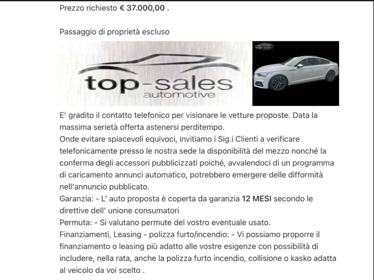 AUDI S5 SPORTBACK 3.0 TFSI 4x4 PERFETTA