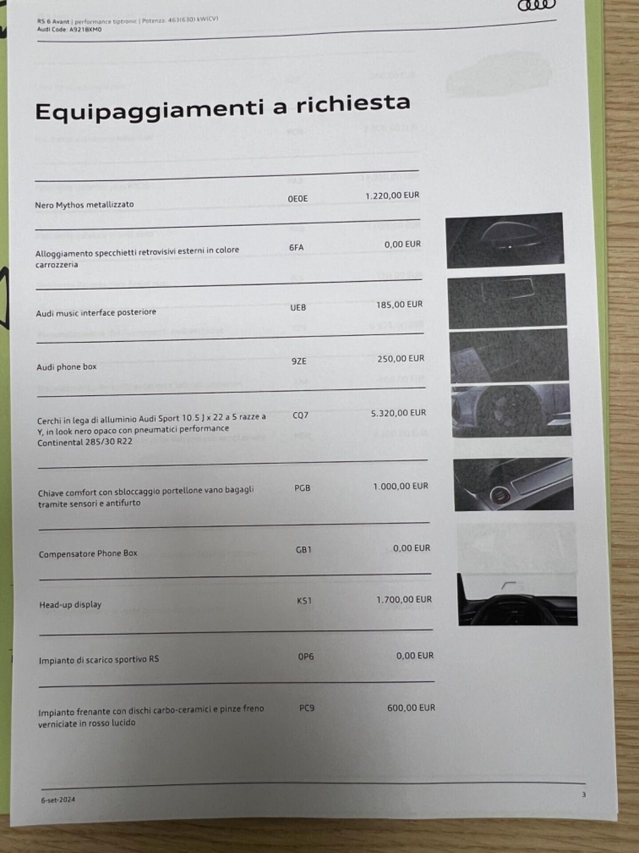 Audi RS6 4.0 performance possibilità noleggio no scoring