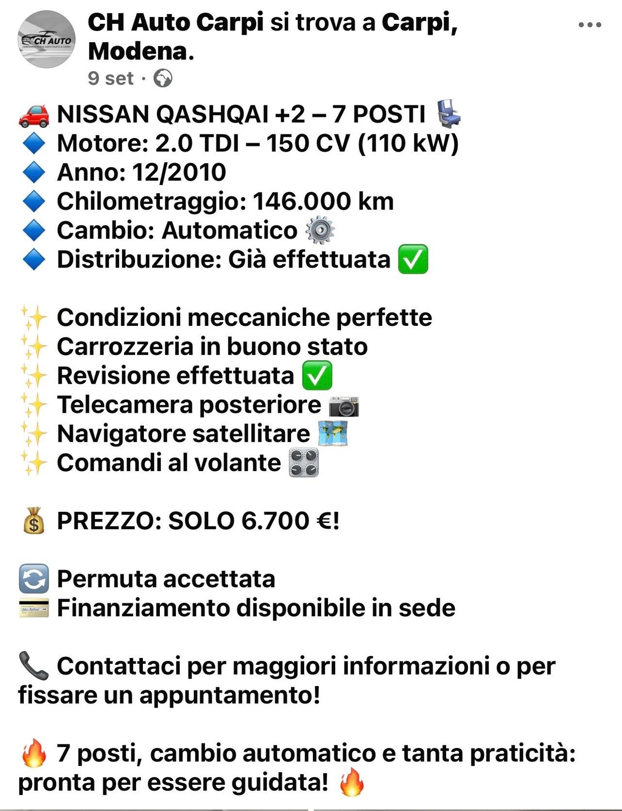 Nissan Qashqai 2.0 dCi DPF Tekna