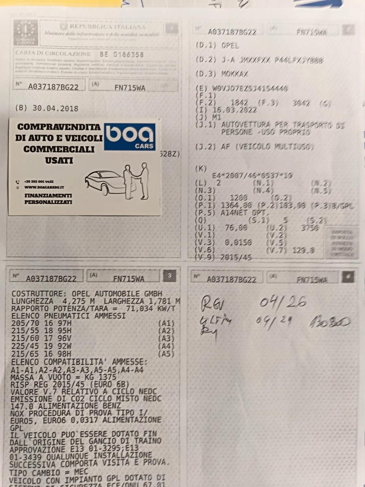 Opel Mokka X 1.4 Turbo GPL Tech 140CV 4x2 Innovation