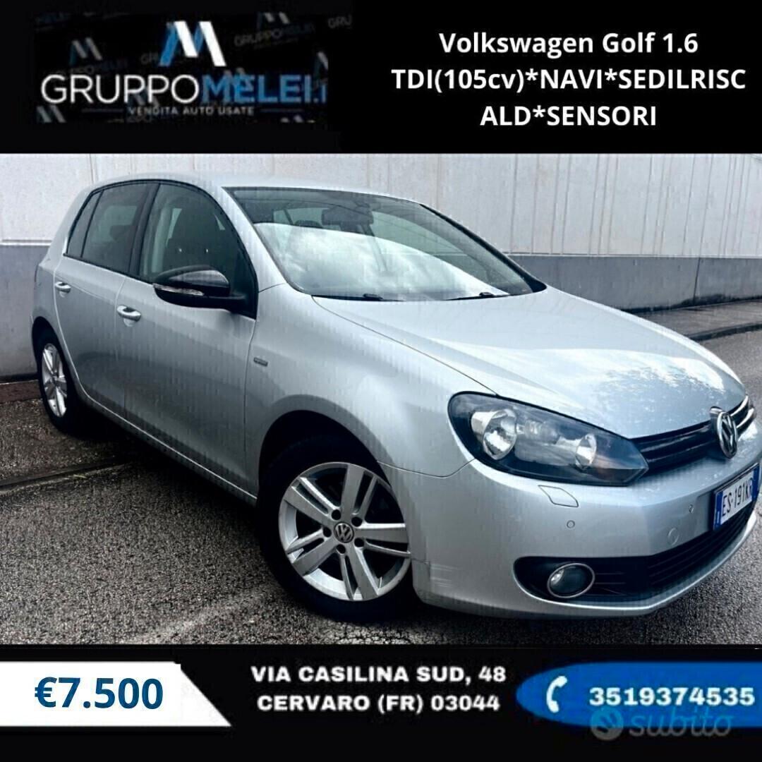 Volkswagen Golf 1.6 TDI(105cv)*NAVI*SEDILRISCALD*SENSORI