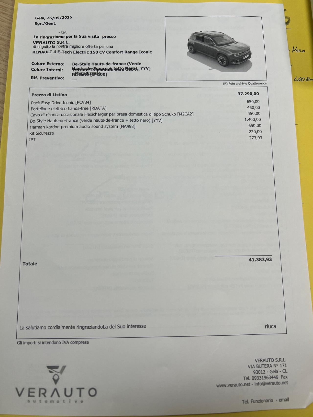 Renault 4 E-Tech Electric Comfort Range Iconic - possibilità noleggio no scoring