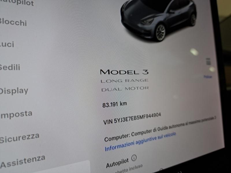 TESLA MODEL 3 75 KWH LONG RANGE DUAL MOTOR AWD 4 PORTE BERLINA