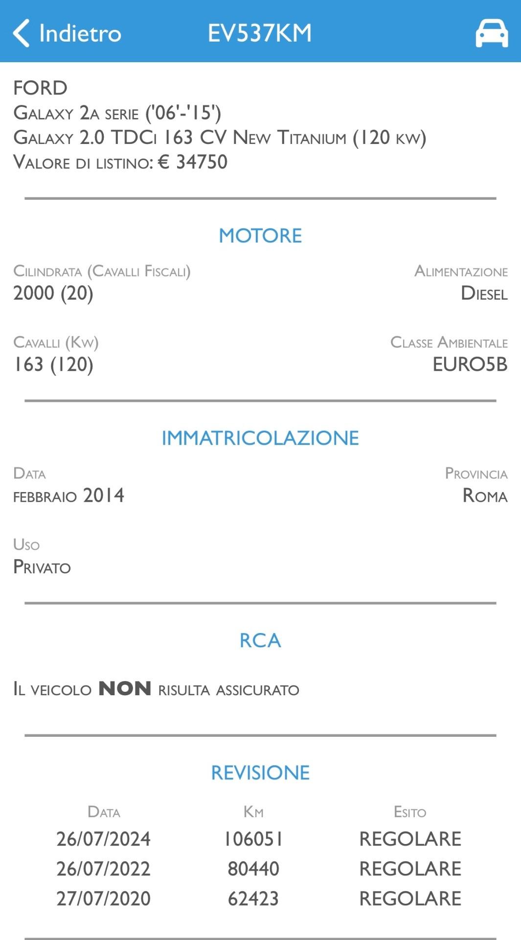 Ford Galaxy 2.0 TDCi 163 CV New Titanium Garanzia 7 Posti