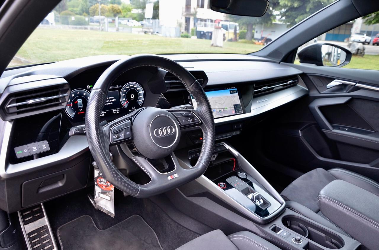AUDI S3 SEDAN 2.0 TFSI SPORT ATTITUDE QUATTRO 310cv S-TRONIC, IVA SUL 100%, TETTO, SCARICO MILLTEK, BANG&OLUFSEN, TOTAL BLACK, 20″, PERMUTE