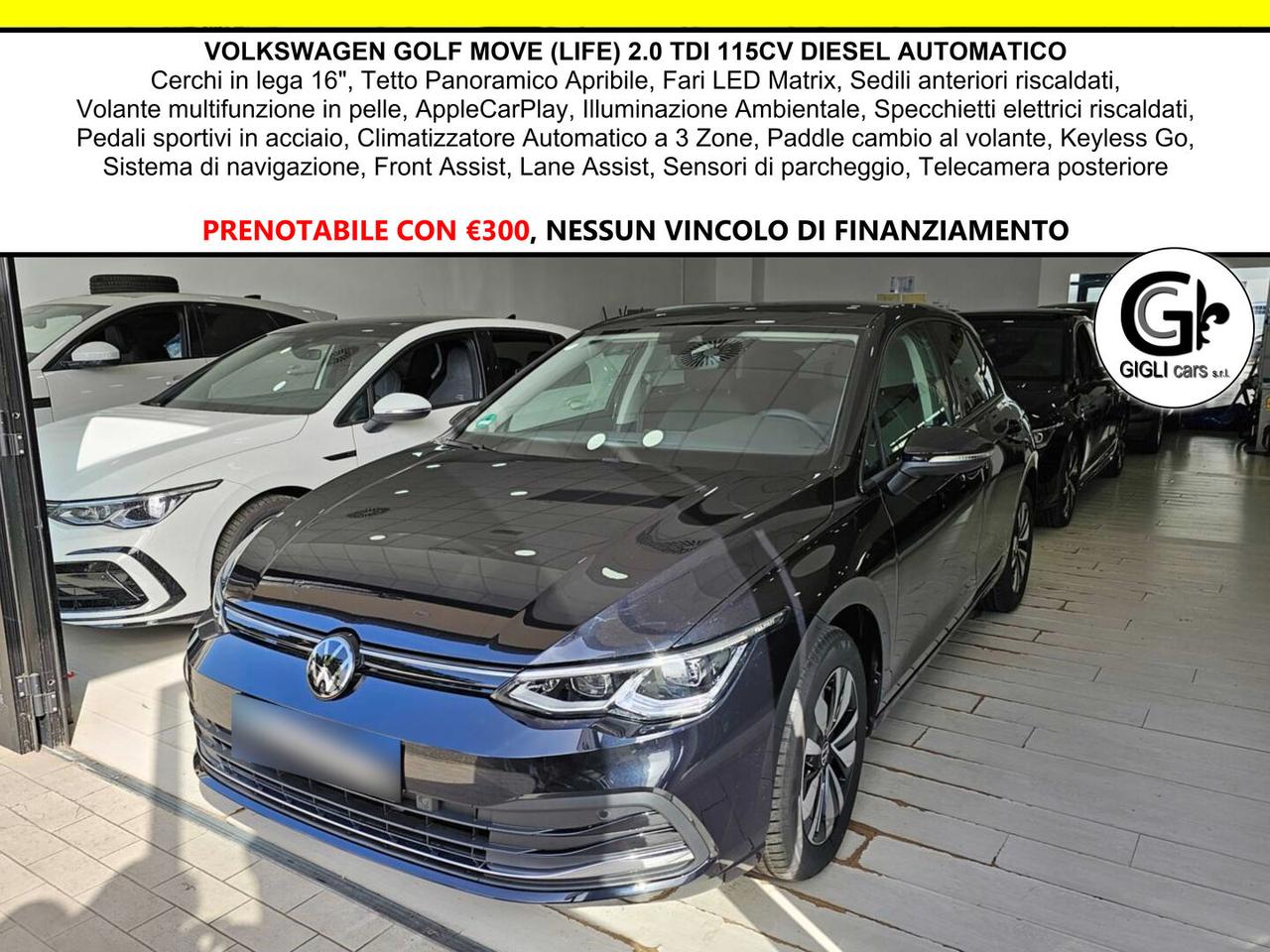 Volkswagen Golf TDI MOVE LIFE C.16 Tetto Nav Led Matrix Clima3Zone