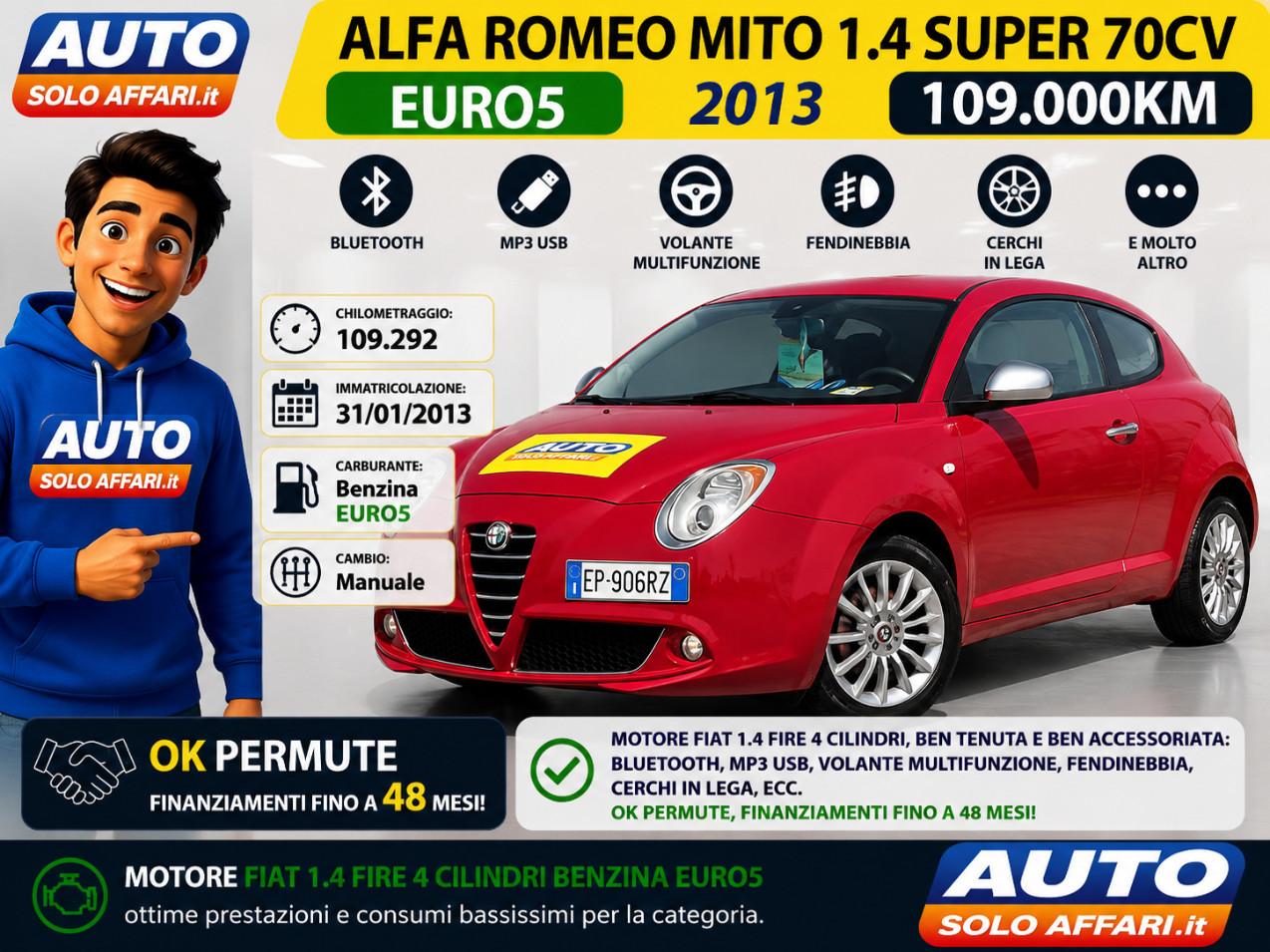 Alfa Romeo MiTo 1.4 SUPER 70CV 109.000KM NEOPATENTATI