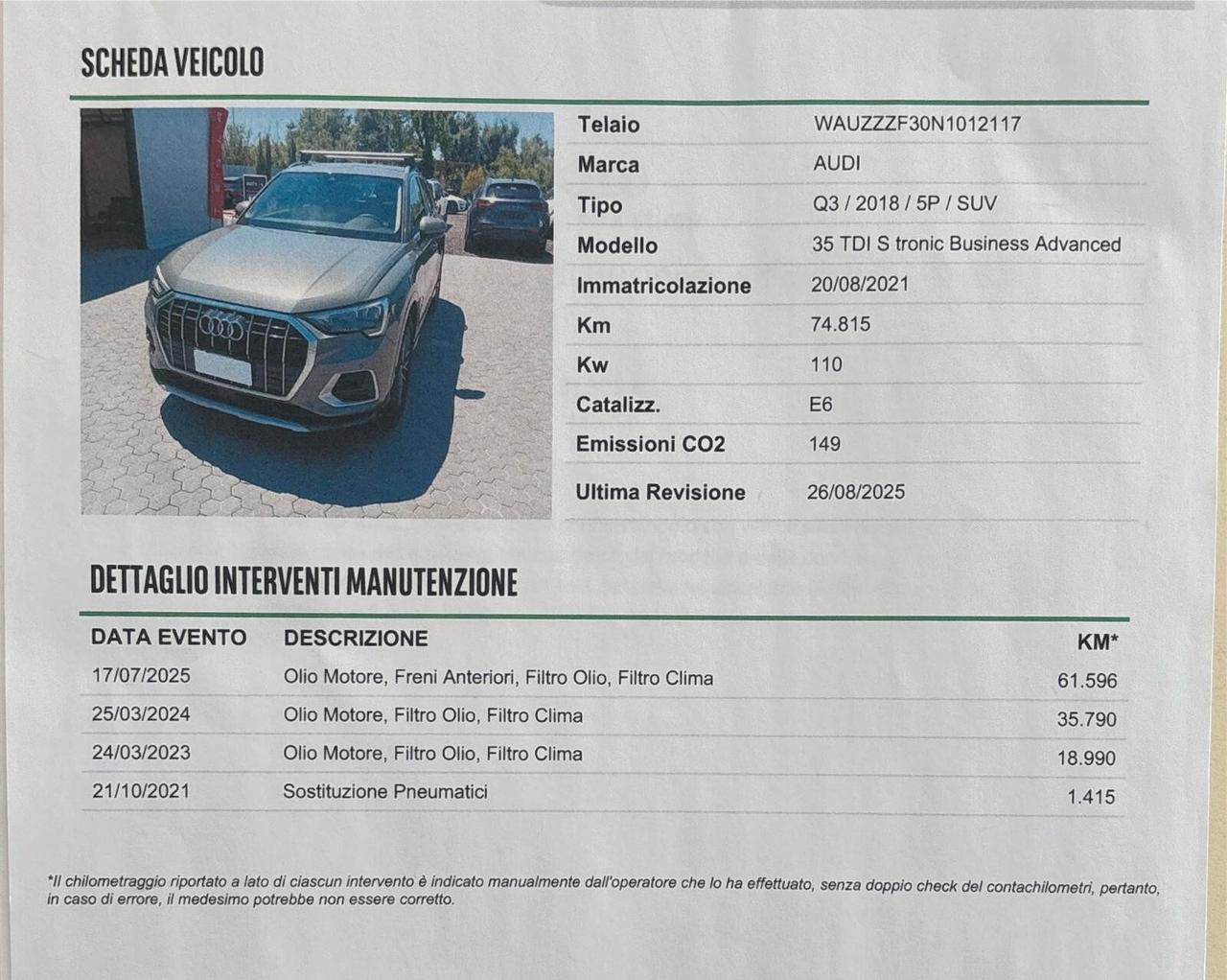 Audi Q3 35 TDI S tronic Business Advanced