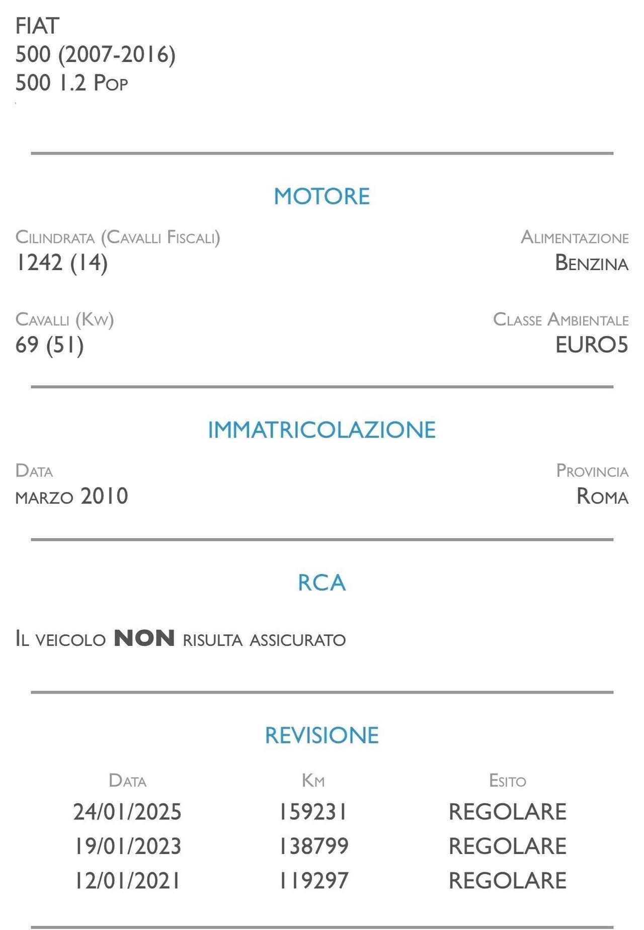 Fiat 500 1.2 Sport - IDEALE PER NEOPATENTATI