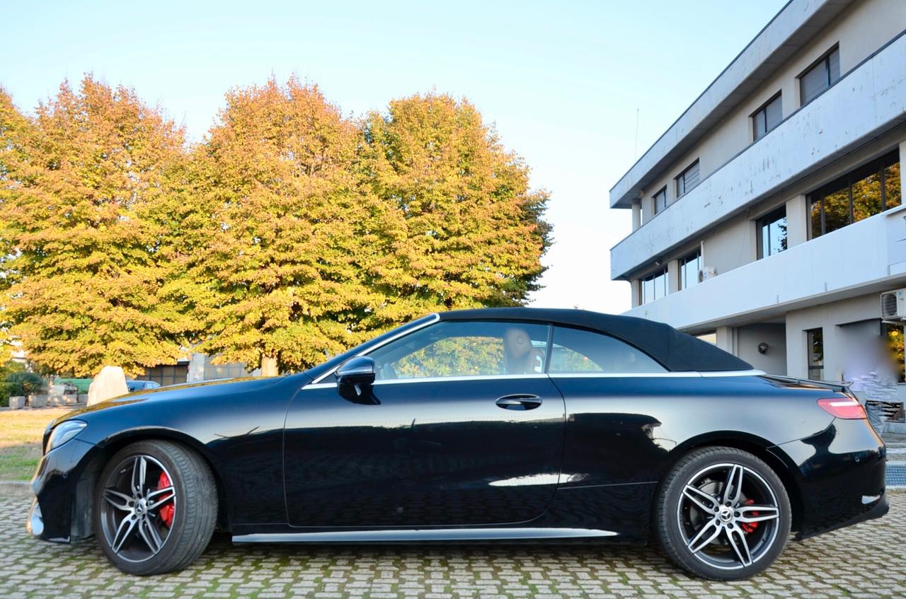 MERCEDES-BENZ E 350d CABRIO PREMIUM AMG LINE 4MATIC 258cv AUTO, EURO 6C, SERVICE DIMOSTRABILI, BURMESTER, MULTIBEAM, PELLE TOTALE, 19°, PERMUTE