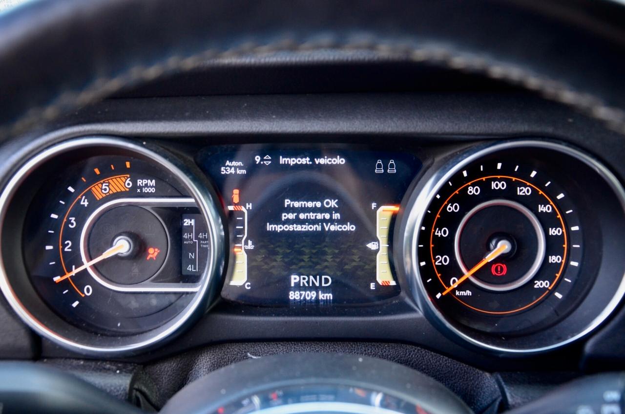 JEEP WRANGLER SAHARA 2.2 MJT 200cv AT8, UFF ITALIANA, SERVICE CON FATTURE, EURO 6D, FARI LED, KEYLESS, NAVI, RETROCAMERA, PERMUTE