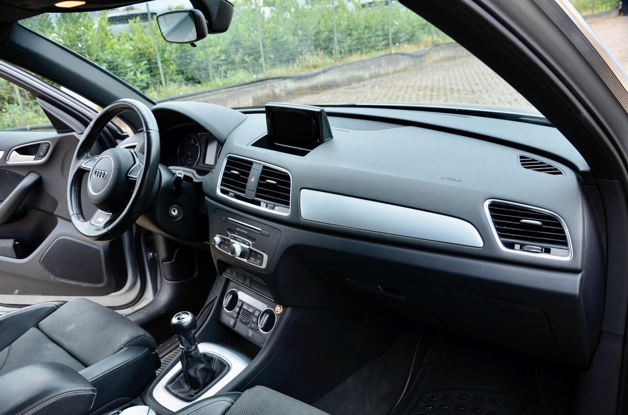 AUDI Q3 2.0 TDI S-LINE INT-EXT 150cv, UNICOPROPRIETARIO, UFF ITALIANA, EURO 6B, XENO, 18", PERMUTE