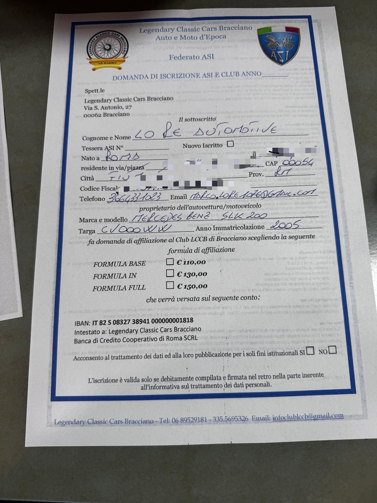 Mercedes-benz SLK 200 Kompressor iscritta ASI