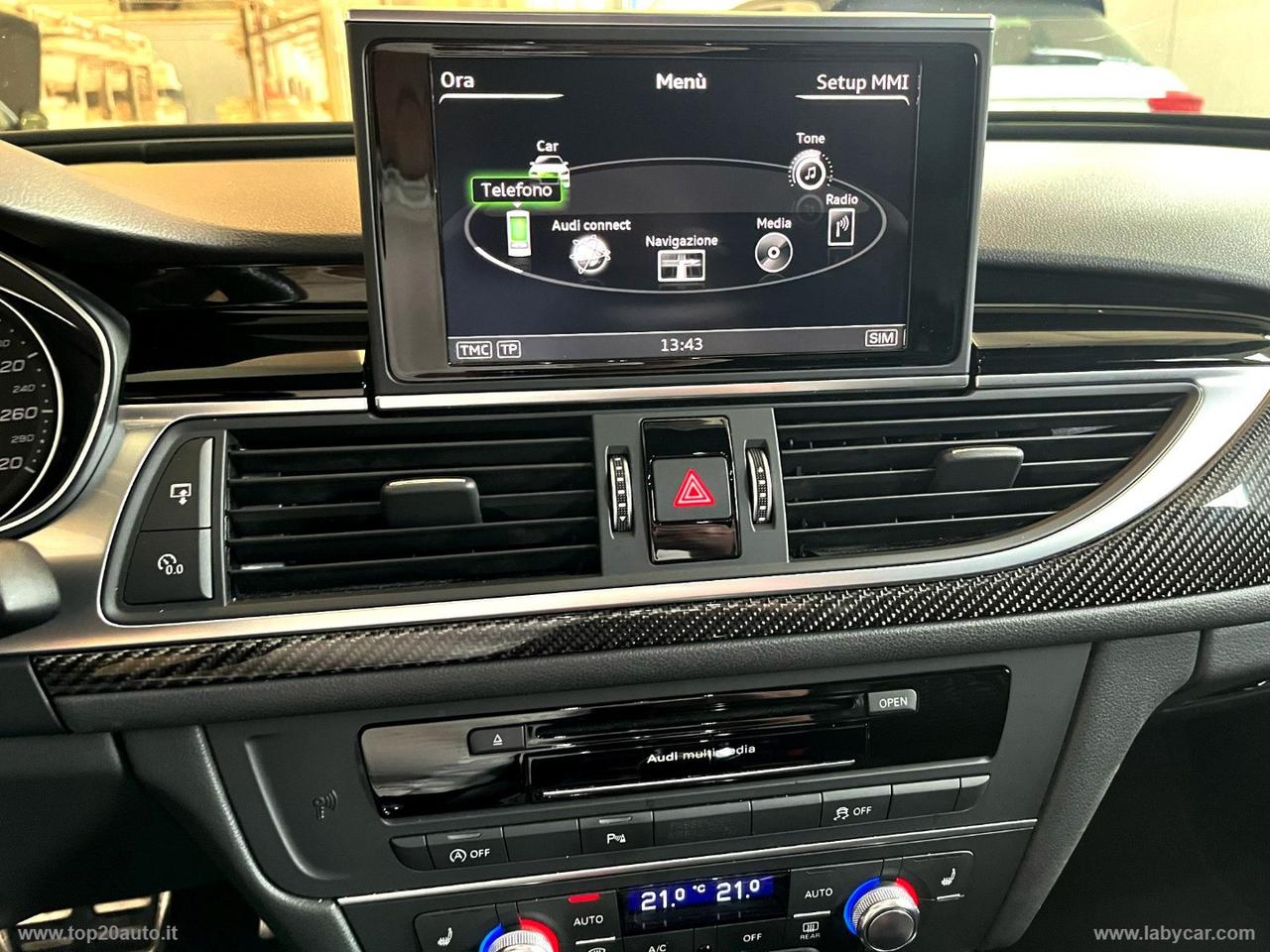 AUDI RS6 PERFORMANCE TETTO PELLE CARBOCERAMICI TETTO PELLE FRENI CARBO HOTSPOT WIFI