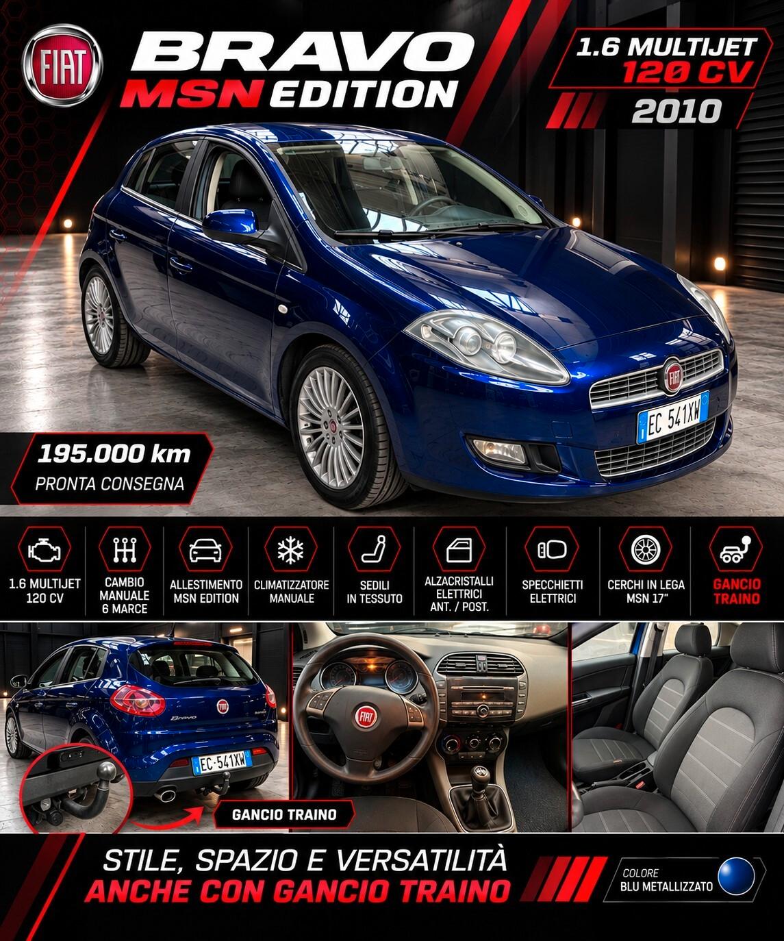 Fiat Bravo 1.6 MJT 120 CV DPF Dynamic CON GANCIO TRAINO!