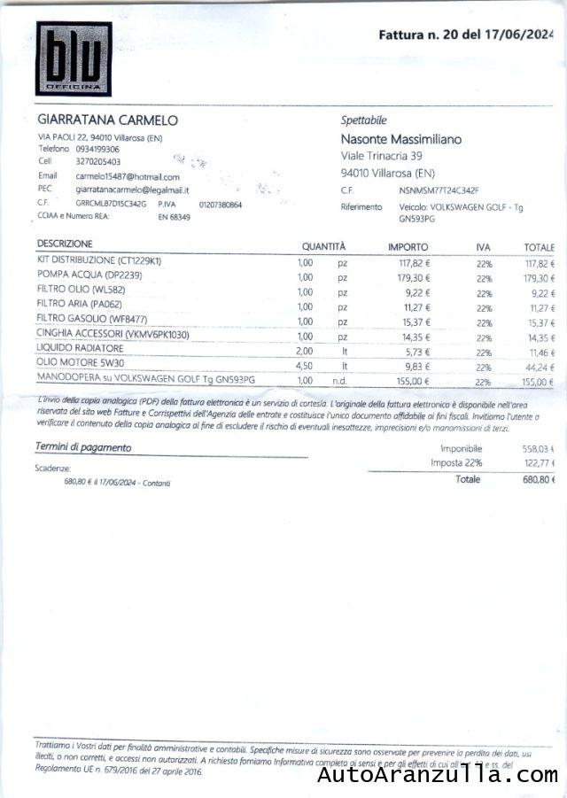 VOLKSWAGEN Golf 8 2.0 TDI 115CV SCR Life Navi - Virtual Cockpit