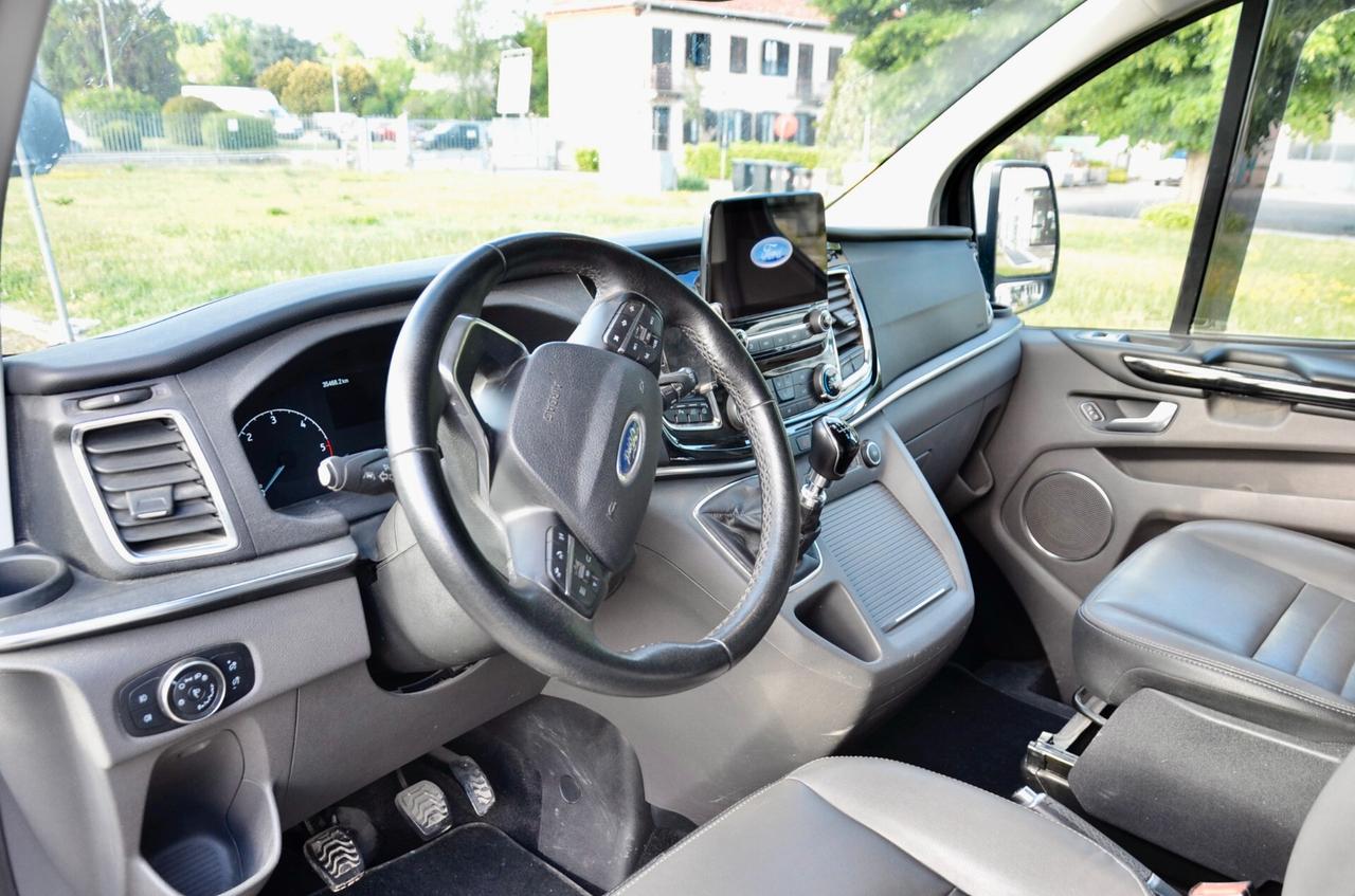 FORD TOURNEO CUSTOM 2.0 ECO HYBRID TITANIUM X 131cv 8 POSTI PASSO LUNGO, GAR. FORD 10/27, SERVICE FORD, UFF ITALIANA, GANCIO TRAINO, RETROCAMERA, PELLE, APPLE ANDROID, PERMUTE