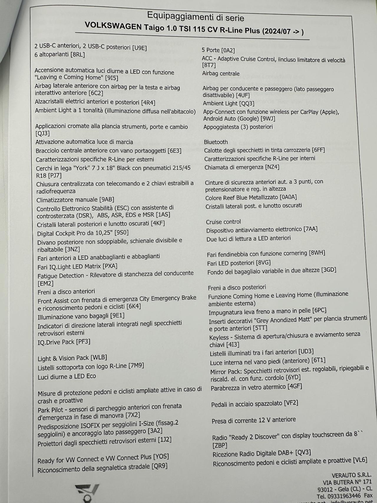 Volkswagen Taigo R-Line 115cv possibilità noleggio no scoring