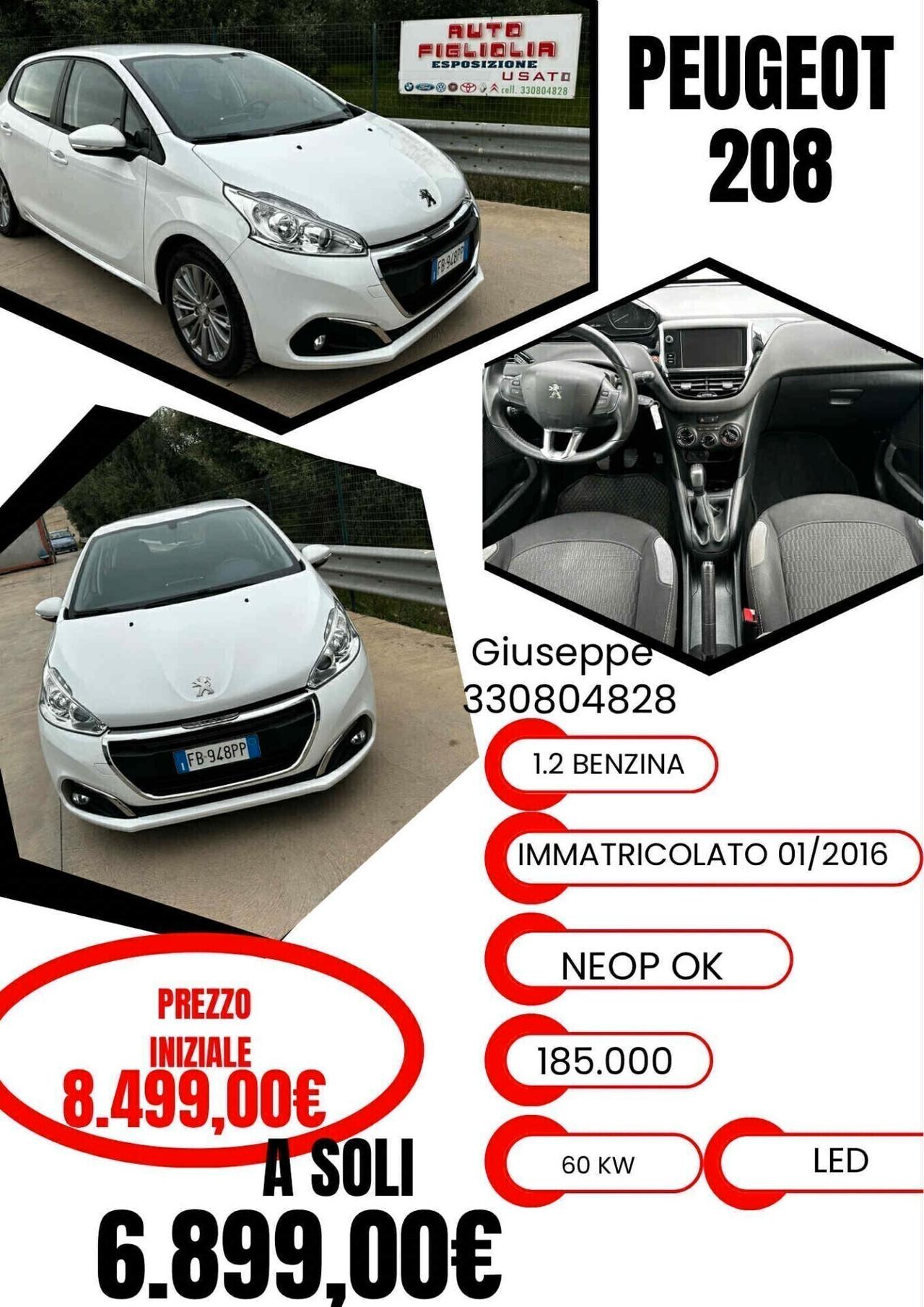 Peugeot 208 1.2 benzina 82 cv 5 porte 2016