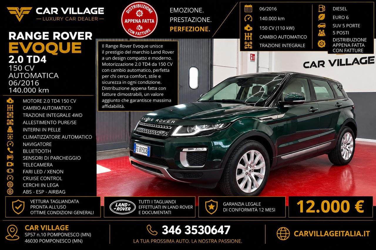 Range Rover Evoque 2.0 TD4 150 CV 5p. HSE