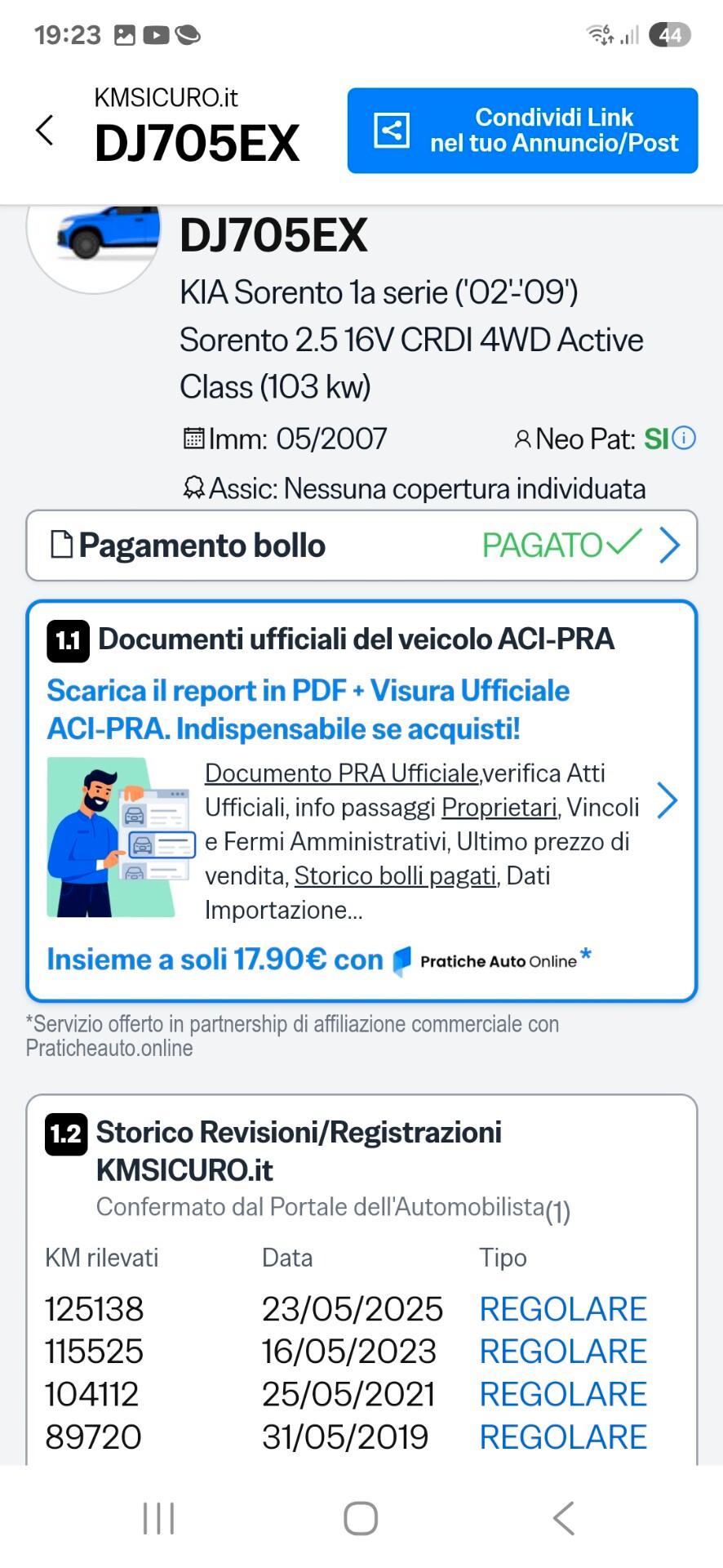 Kia Sorento 2.5D 16V 4x4 gancio di traino