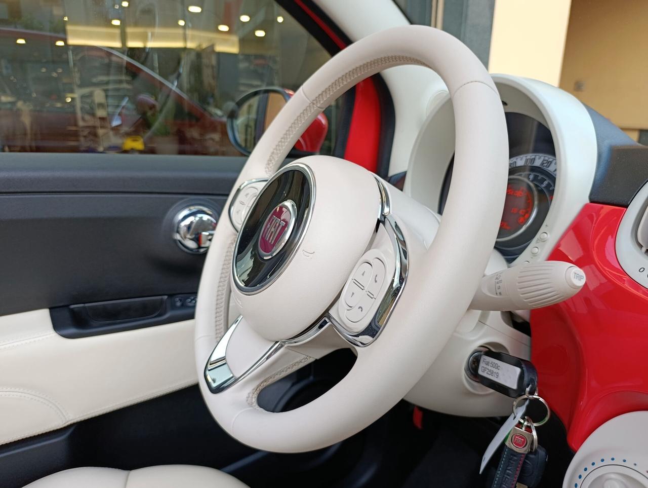 Fiat 500 C 1.0 Hybrid Lounge Rosso Corallo Pelle Full
