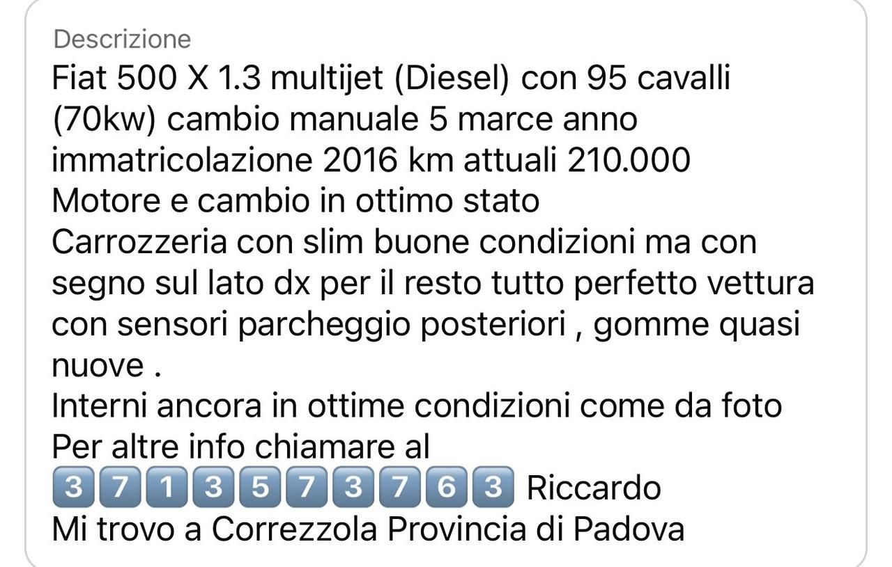 Fiat 500X 1.3 MultiJet 95 CV