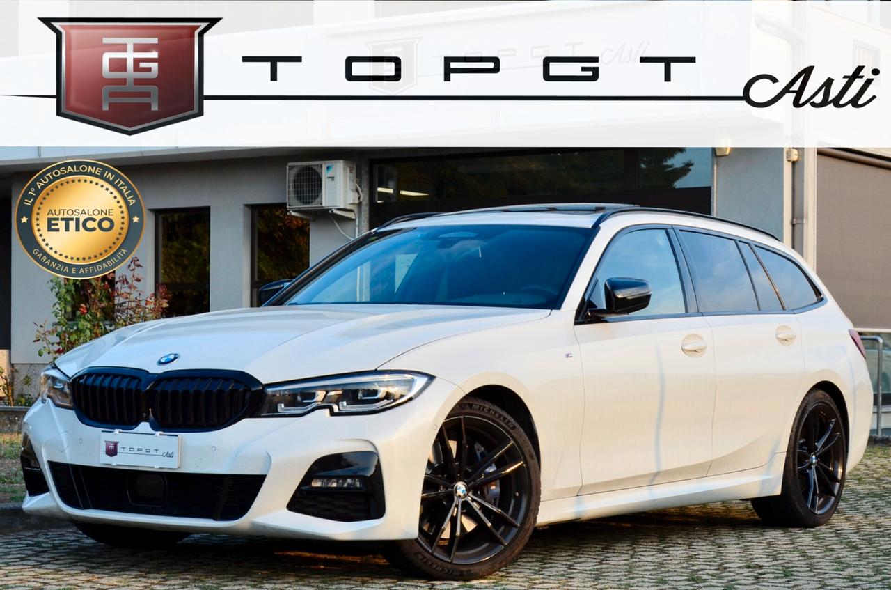 BMW 330d TOURING XDRIVE MSPORT 265cv AUTO, UFF ITALIANA, SERVICE BMW, EURO 6D, TETTO, HARMAN & KARDON, MBRAKES, 19″, RETRO 360°, PERMUTE