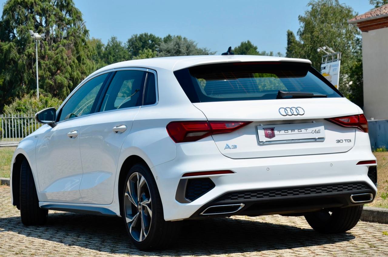 AUDI A3 SPORTBACK 30 2.0 TDI S-LINE INT+EXT 116cv S-TRONIC, EURO 6D, UFF ITALIANA, AUTO IN OTTIME CONDIZIONI, SERVICE UFF AUDI, FARI LED, APPLE ANDROID, PERMUTE