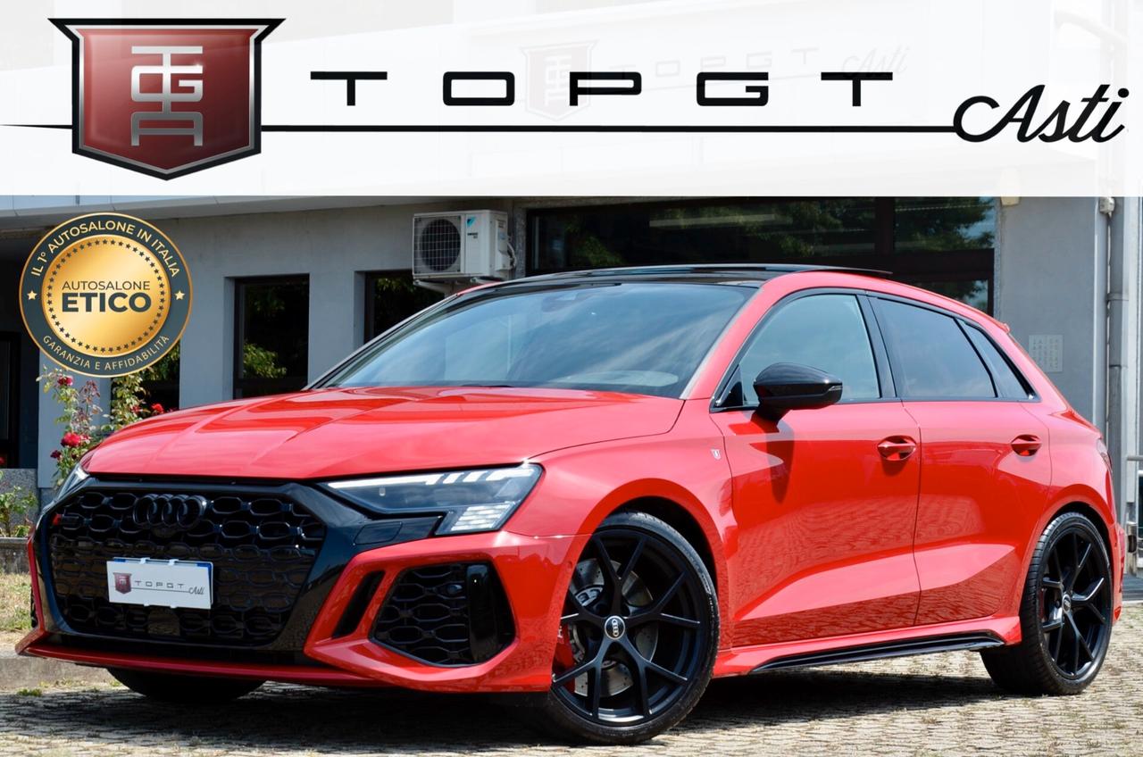 AUDI RS3 SPORTBACK 2.5 TFSI QUATTRO 400cv S-TRONIC, SERVICE AUDI, TETTO, DYNAMIC PACK, SCARICO, MATRIX, BANG & OLUFSEN, PERMUTE
