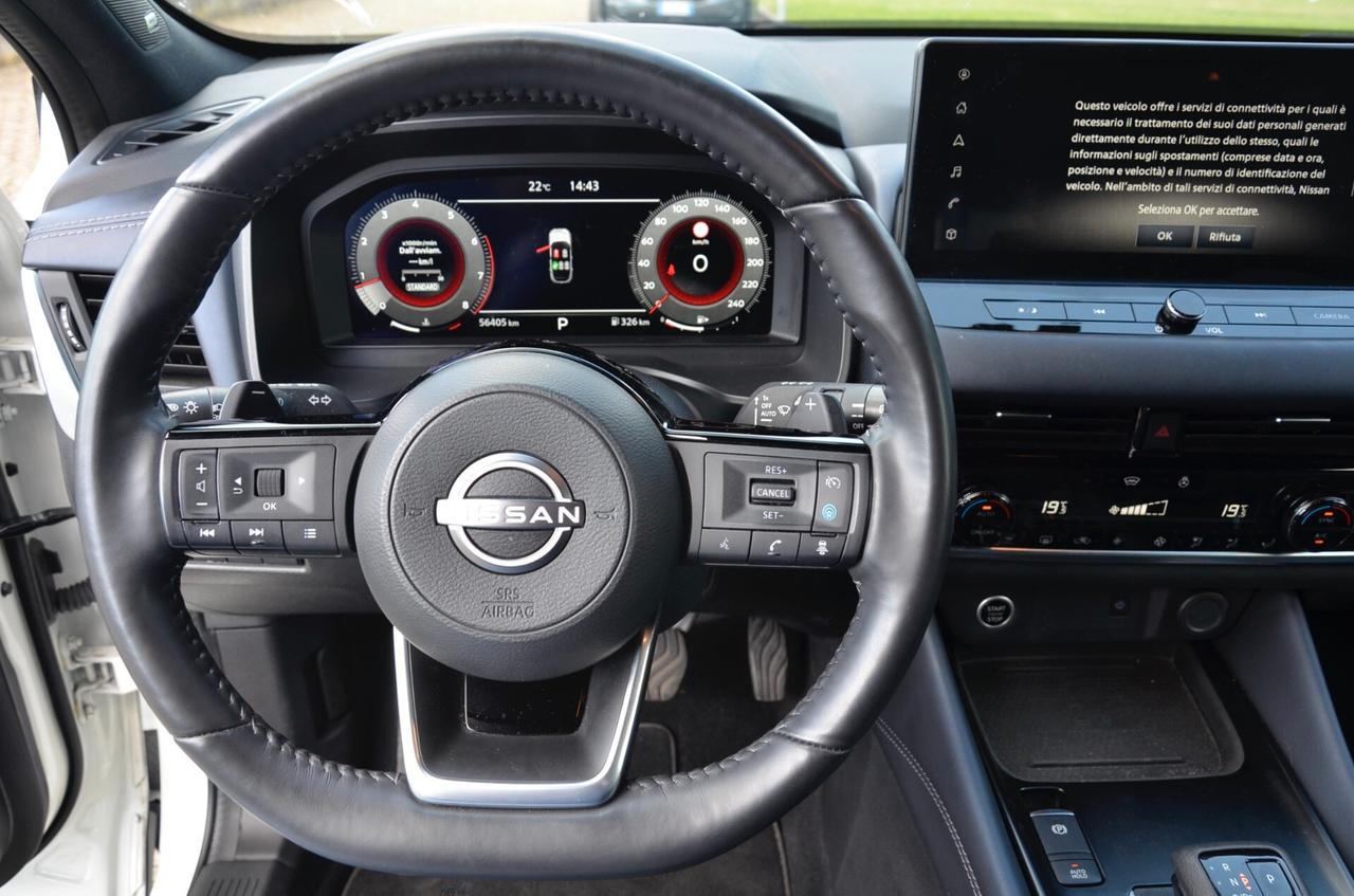 NISSAN QASHQAI 1.3 MHEV TEKNA+ 2WD 158cv XTRONIC, GARANZIA UFF NISSAN, UNICOPROP, SERVICE UFF NISSAN, UFF ITALIANA, EURO 6D, TETTO, HI-FI BOSE, RETROCAMERA 360°, PERMUTE