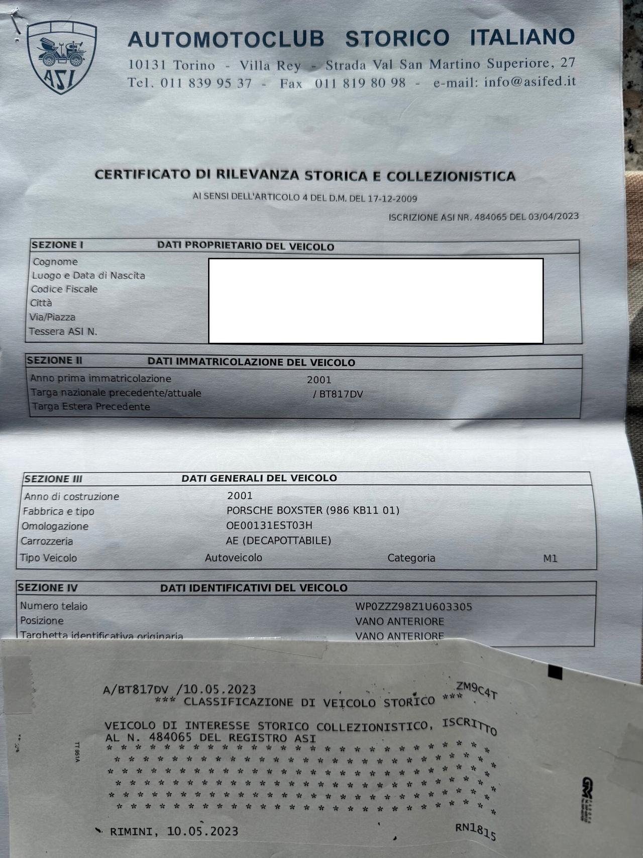 Porsche Boxster 2.7i 24V cat/VETTURA ISCRITTA "ASI"/MOLTO BELLA!!!!