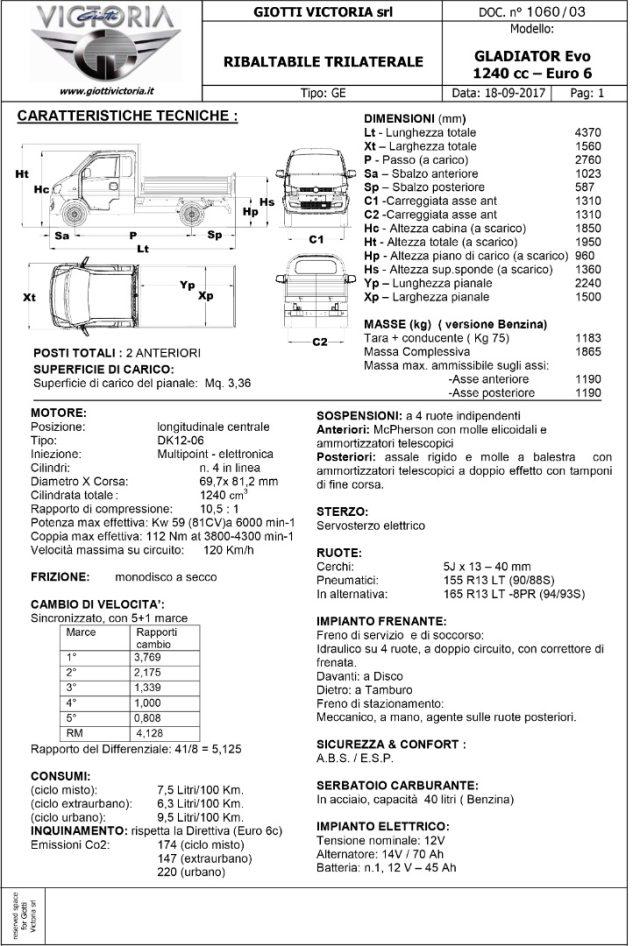 GIOTTI VICTORIA Gladiator Evo 1.3 Rib 3 lati CLIMA! NOLEGGIO