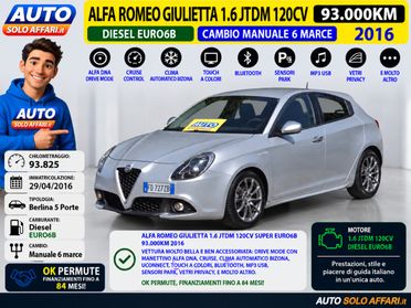 Alfa Romeo Giulietta 1.6 JTDM SUPER 120CV EURO6B 93.000KM RATE/PERMUTE