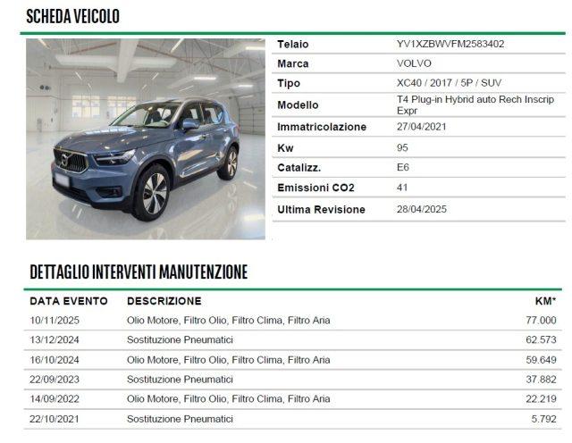 VOLVO XC40 T4 Recharge Plug-in Hybrid Inscription Expression