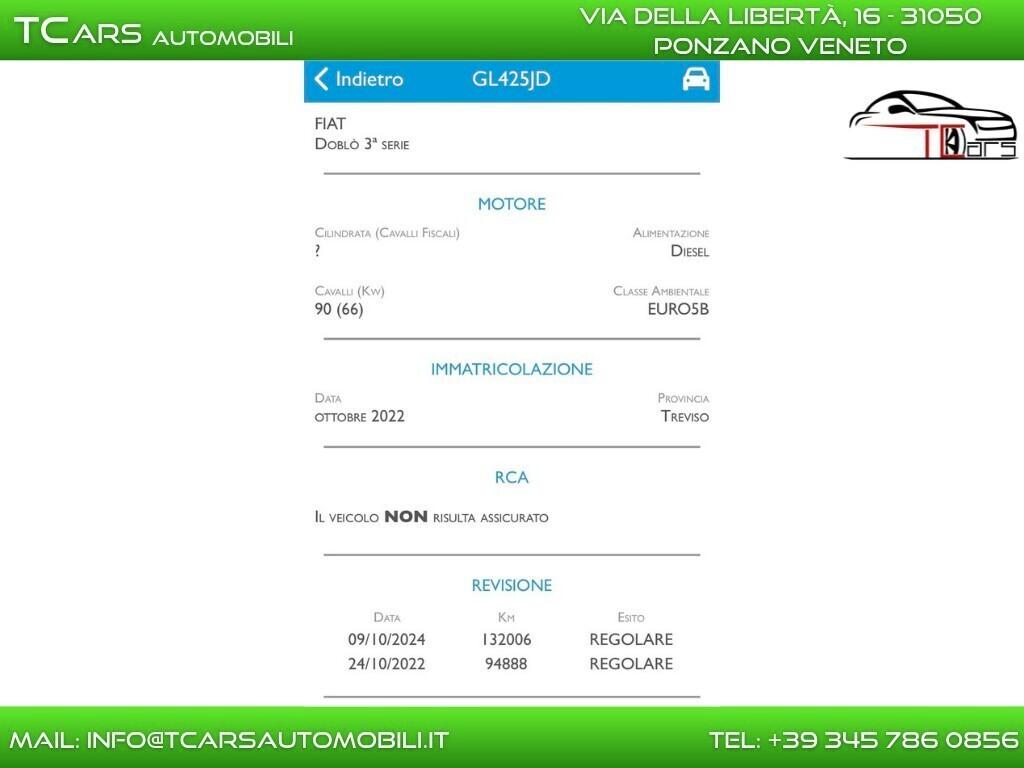 FIAT DOBLO 1.3 MJT CARGO MAXI - EURO 5B - NEOPAT