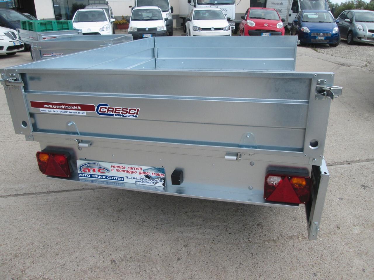 Rimorchio 750Kg Cresci A6L 2x1.5Mt 4 sponde apribile