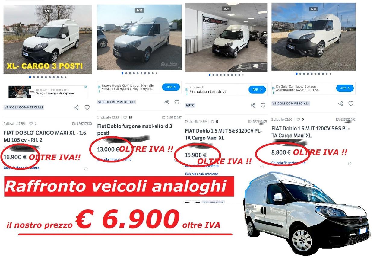 Fiat Doblo XL 3 posti 1.4 T-Jet SX Natural Power