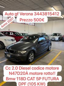 Bmw 118 118d cat 5 porte Eletta DPF