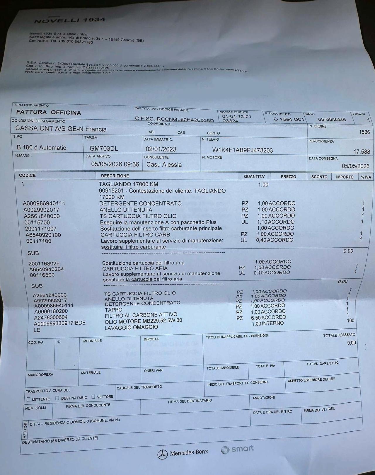 Mercedes-benz B 180 d Automatica Business Unico Proprietario solo 18.000 km come nuova