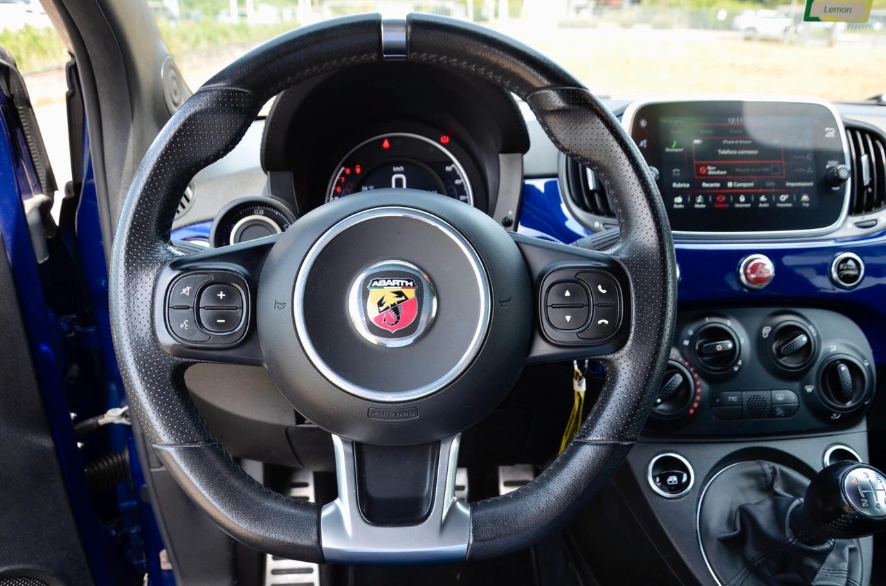 ABARTH 595 1.4 T-JET 145cv MANUALE, UFF ITALIANA, EURO 6D, BLU PODIO, LUCI AMBIENTE, 17", PERMUTE
