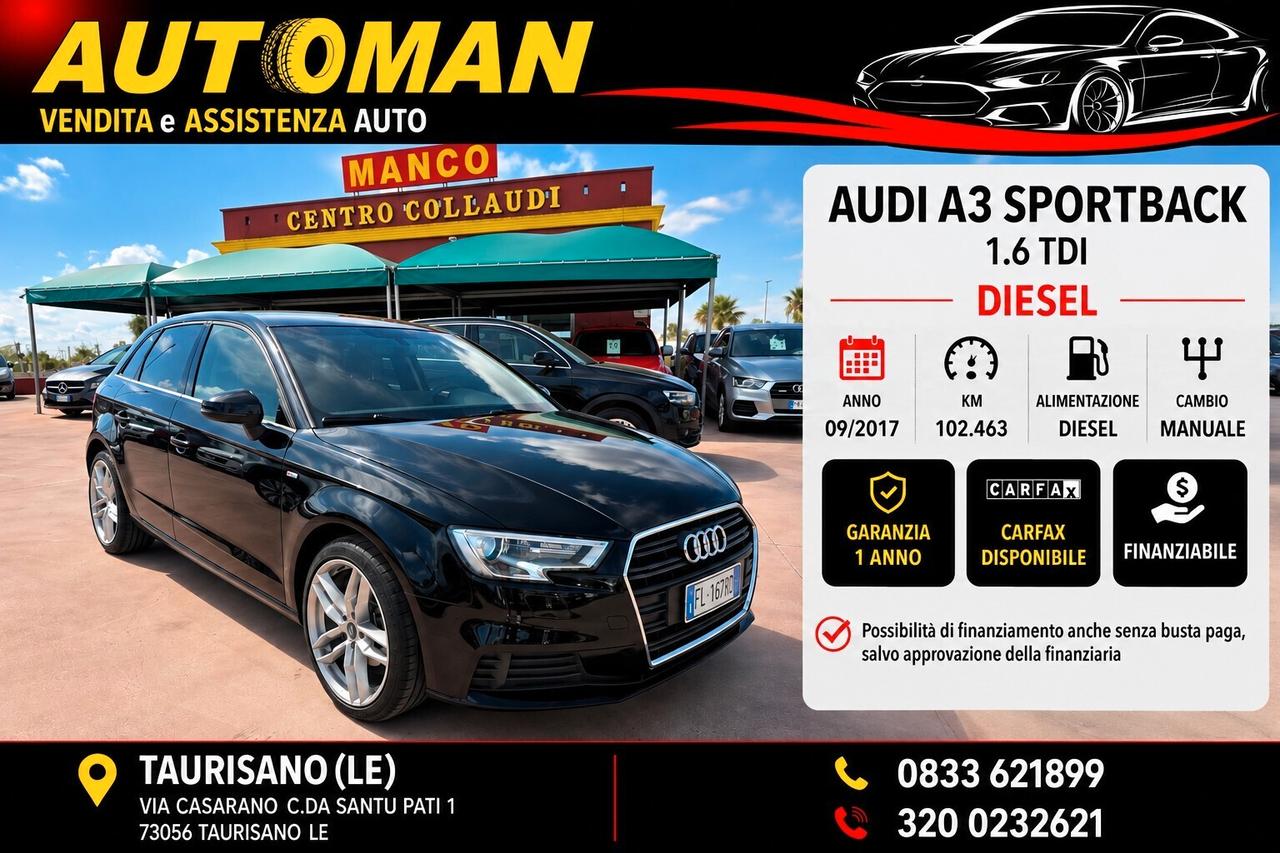 Audi A3 SPB 1.6 TDI 116 CV
